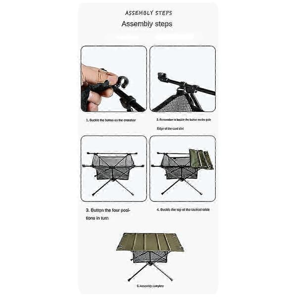 Sammenfoldelig campingbord opbevaringsnetpose under bordet netpose campingbord opbevaringspose