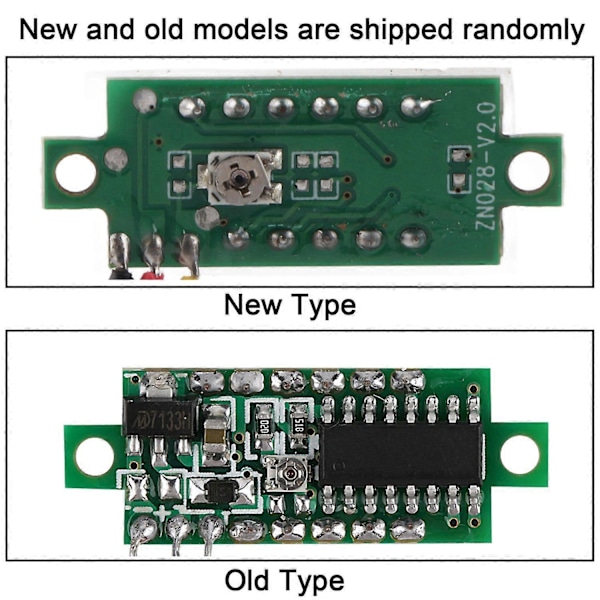 1 stk. Digital 0,28″LED Display Voltmeter DC Strømmåler Panel 0~100V (Rød)