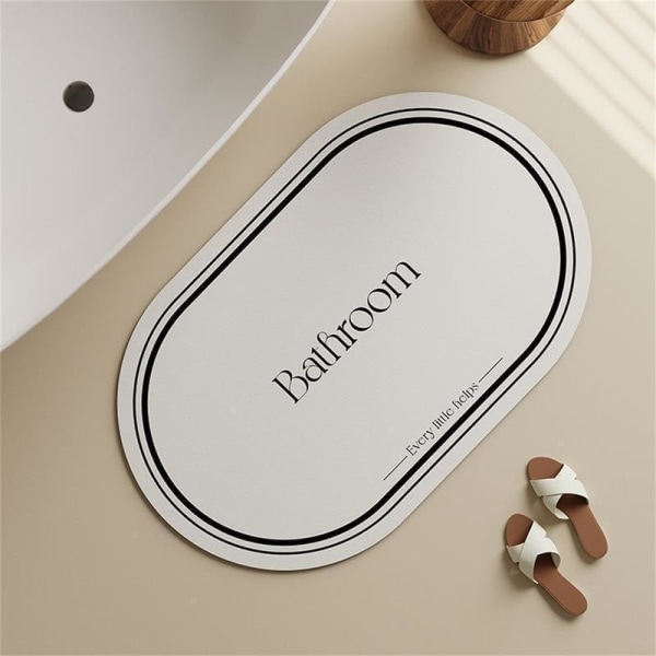 Quick Dry Diatomite Stone Bath Mat Non-slip Bathroom Mat Super Absorbent Luxury Oval Floor Mat