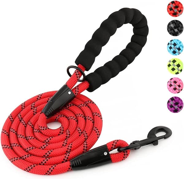 High-Performance Rope Dog Leash with Comfortable Padded Handle, Strong Reflective and Robust 4/5/6 ft Dog Leash for Small, Medium, and Large Dogs