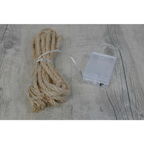 1 pc LED Light String 4.5 meters - 6mm Hemp Rope - 50 Lights - Battery Box [constant light with flash]