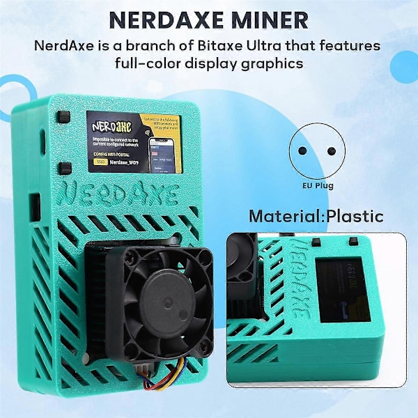 NerdAxe Bitaxe Miner 500Gh/S BM1366 ASIC Chip NerdMiner Lotteri Mining Miner Solo Lotteri BTC Miner