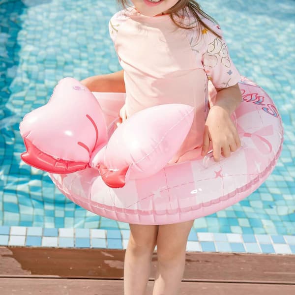 Bowknot Pool Hoop Simring Uppblåsbara Simringar Uppblåsbara Pool Float Bowknot Simringar pink heart