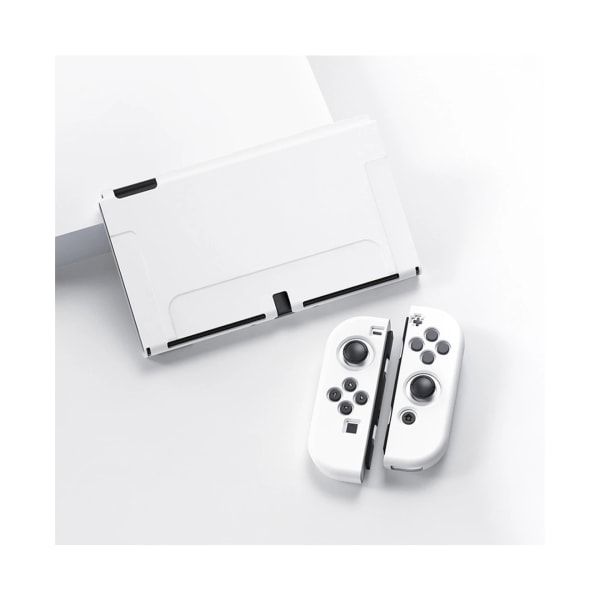 Pehmeä TPU-suojakuori pelikonsolille, naarmuuntumaton, Joy-Con-konsolin suojakotelo Switch OLED:lle - valkoinen