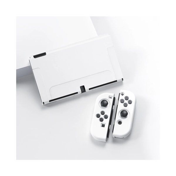 Spelkonsol Skyddsskal anti-scratch Mjuk TPU Joy-Con Console Case för Switch OLED-Vit