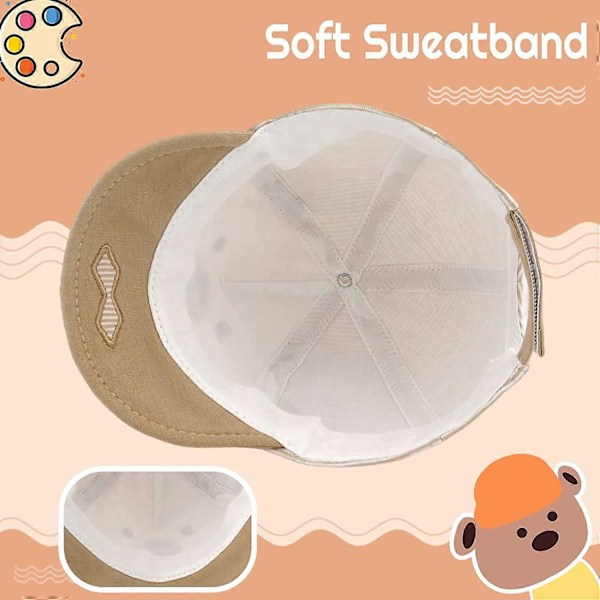 Baby søt baseballcaps bjørn stripete solhatt bomull baby myk hatt (rosa)