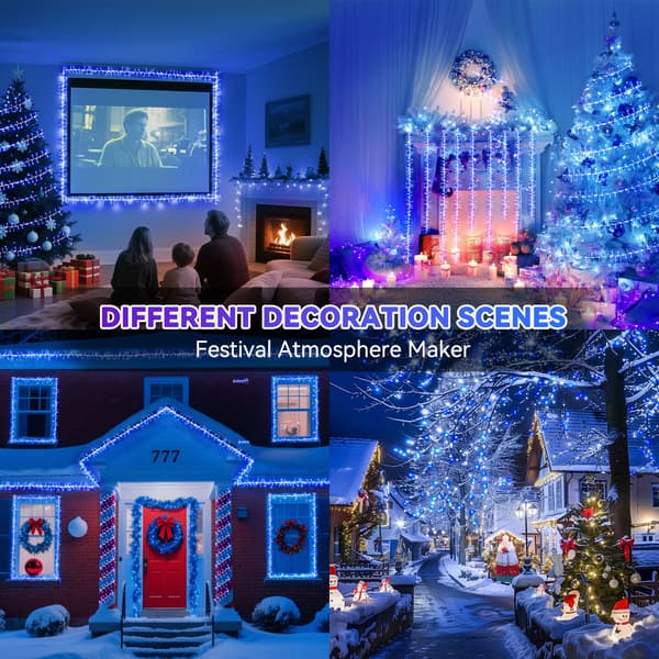 Christmas Lights, LED String Lights, 10M 100 LED Star Lights, 8 Modes (Blue Light)