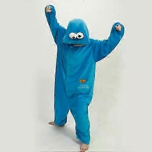 BØRN Unisex Sesamgade Cookie Monster&Elmo kostume pyjamas Flannel kostume..