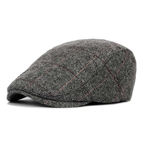 Middelaldrende og eldre flat caps justerbar klassisk basker flat hatt (grå)