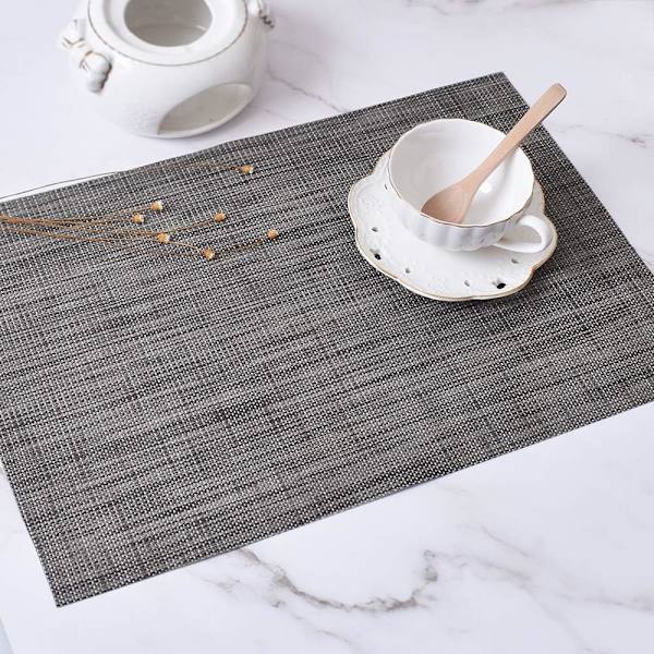 Bordbrikker (sett med 8), vevde vinyl twill bordbrikker, vaskbart sklisikkert isolert bordbrikkesett