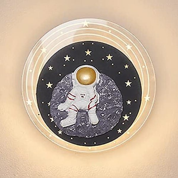Moderne LED Væglampe, Rund Metal Væglampe med Akryl Lampeskærm, Astronaut Dekorativ Belysning Væglamper til Børneværelse, Soveværelse Væglamper
