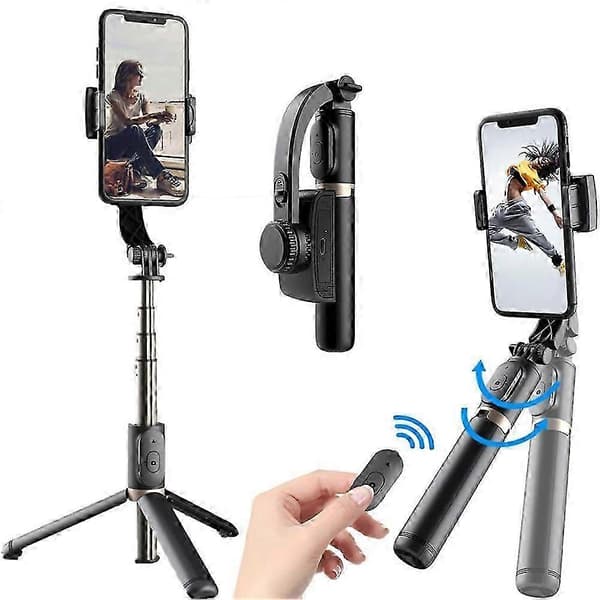 Gimbal Stabilizer Selfie Stick Vikbart Trådlöst Stativ med Bluetooth-fjärrkontroll Monopod för IOS Android bombl4