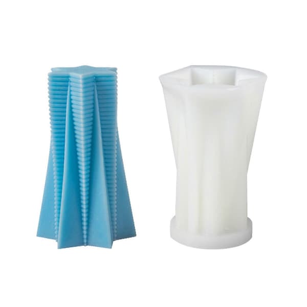 Silikone lysform Genanvendelige lysforme 3D lysfremstilling sekskantet cylinder lysforme silikone til DIY 3D lys