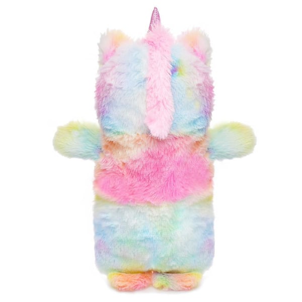 A2Z Vattenflaska 750ML Mysig Plysch 3D Djur Fleeceöverdrag Vattenflaska Unicorn Rainbow