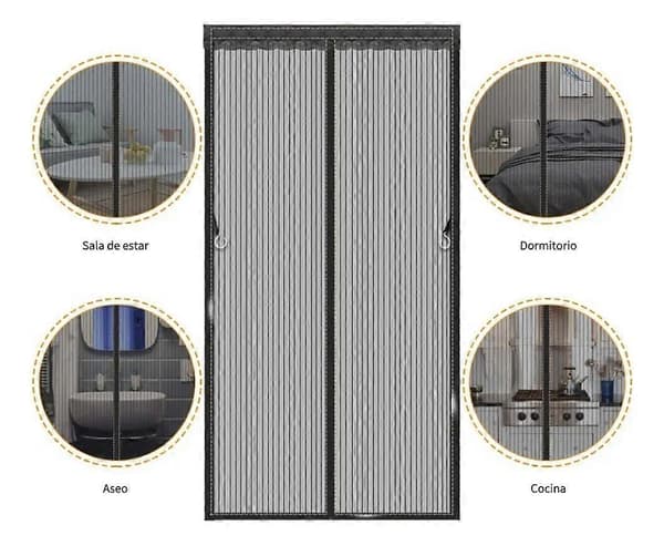 Sort magnetisk skærmdør 130x210 cm M225