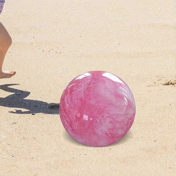 Oppustelig badebold 22 cm holdbar PVC til pool, strand og sommerfester lyserød [WSY]