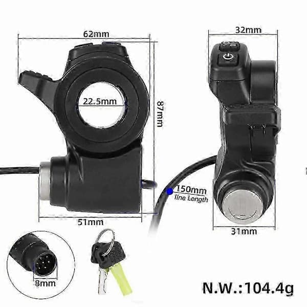 Til Kukirin G2 Master Scooter Gasregulator med Lås og Afbryder Fingertrigger El-scooter Tilbehør