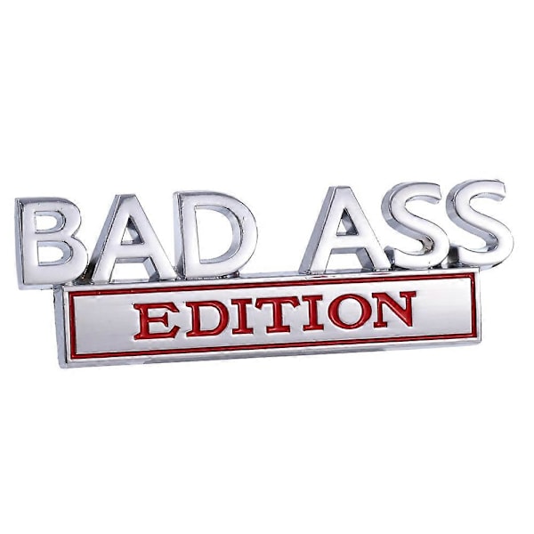 Bil BAD ASS Edition Emblem Mærkat Dekaler Universal Auto Motorcykel Lastbil Styling 3D Skærm Badge Dekaler Dekoration Tilbehør Silver red