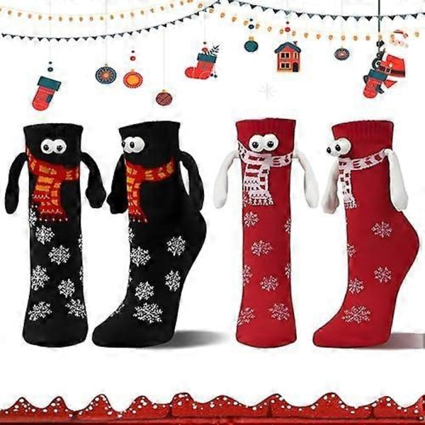 Julstrumpor med händer, roliga 3D julstrumpor, unisex strumpor, vänskapsstrumpor för kvinnor, män, partners, barn present idé