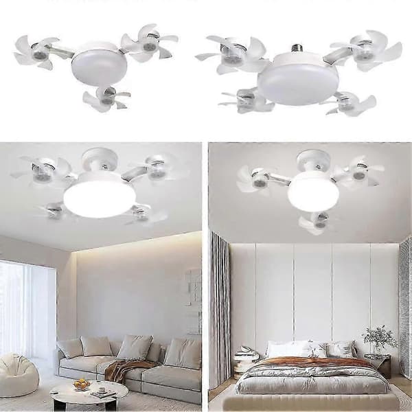 E27 LED Takvifte Lys Dimmerfunksjon Taklampe Droneformet Vifte