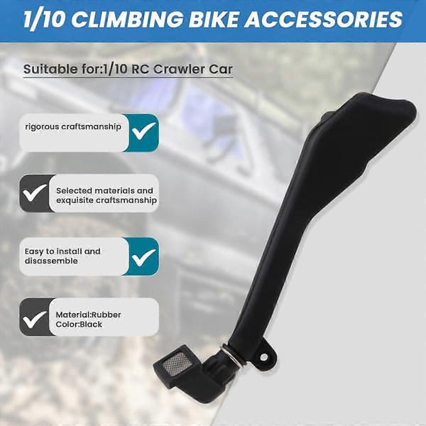 Sort gummi snorkel til 1/10 RC Crawler Bil Traxxas TRX-4 Defender