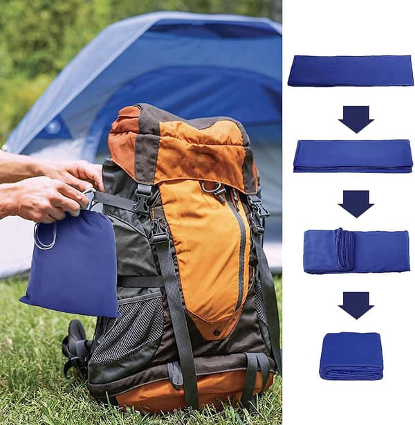 AURA Liners Rejselagen Soveposefor, 75 x 210 cm Bærbart Polyester Soveposefor til Rejsehostels, Marineblå