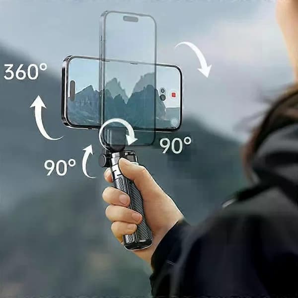 4-i-1 Multifunksjonell Magnetisk mini Selfiestang med 360 Rotasjon Trådløs Bluetooth-kontroll Magnetisk Telefonholder