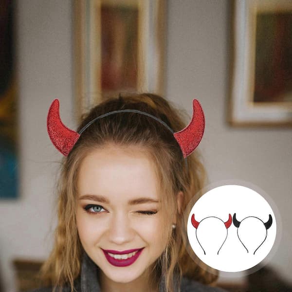 16 stk. Halloween dæmonhorn-pandebånd til kostumefest-tilbehør