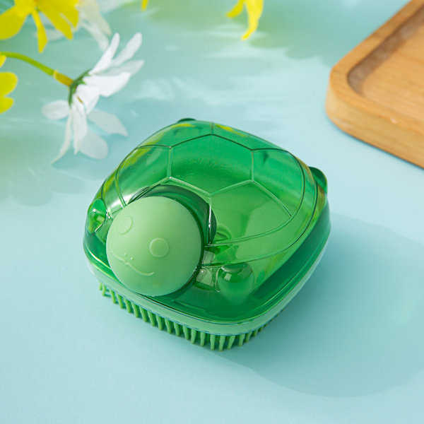 Kæledyrsbadebørste, bløde og skridsikre børstehår - fantastisk til hunde og katte, massage og rengøring af pels Avocado green