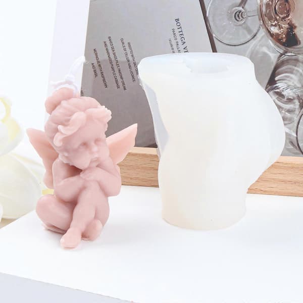Änglababy Ljusformar 3D Änglavingar Ljusepoxiharts Silikonformar DIY Gipsgjutform Fondant Tvål-Dekor