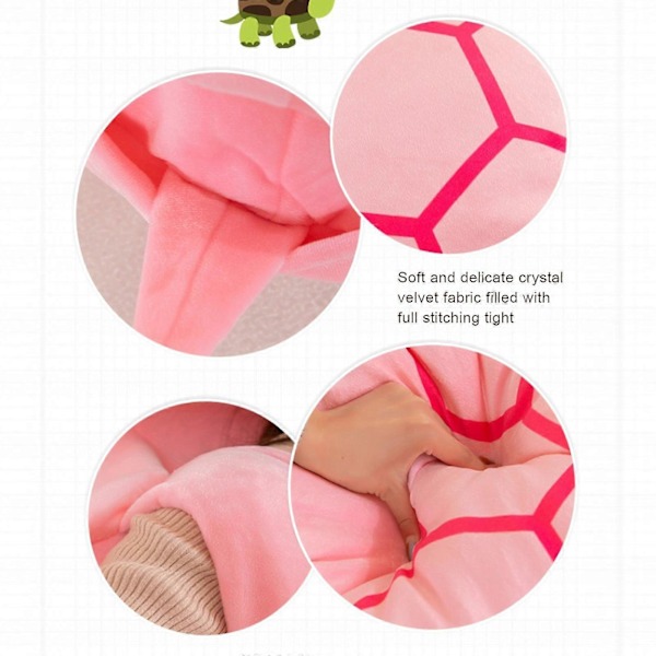 Bærbar Skildpadde-Skal Pude Voksen - Gigant Skildpadde Kostume Sjov Forklædning Vægtlagt Skildpadde Plys, Stor Skildpadde Krops Pude pink*80cm