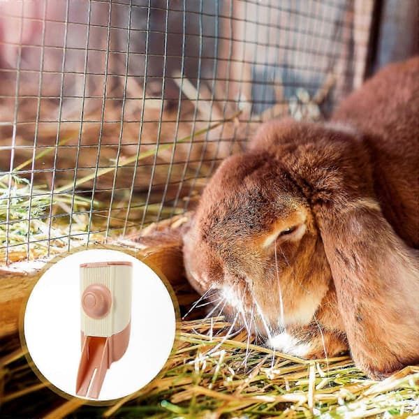 Automatisk foderautomat til små kæledyr, velegnet til kanin- og hamsterfoder, kaninfoderautomat til nem fodring 20x9 cm Rosa