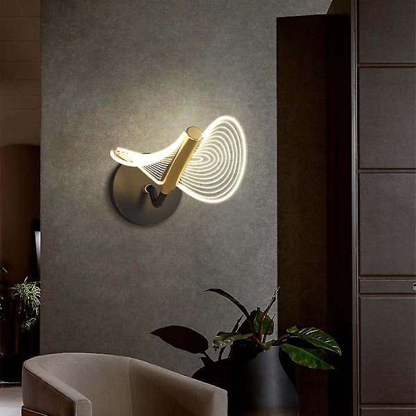 LED væglampe, moderne LED væglampe, væglampe med simpelt design, velegnet til korridorer, trapper, stuer, soveværelser (trefarvet variation)