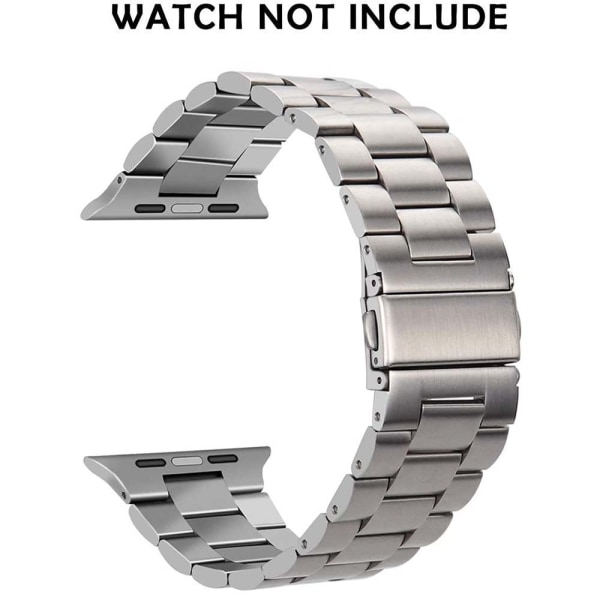 Kompatibelt Apple Watch Band 42mm-44mm Ersättningsmetallband i rostfritt stål -42-44mm silver