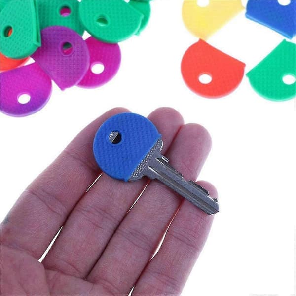 12 stk. PVC-plastnøglehætter i 4 assorterede farver Identificer din nøgle