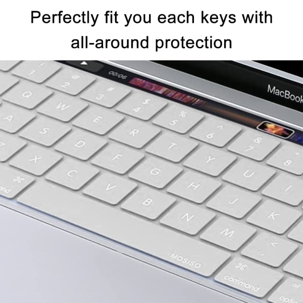 Ultratunnt tangentbordsskydd kompatibelt med MacBook Pro-Silver