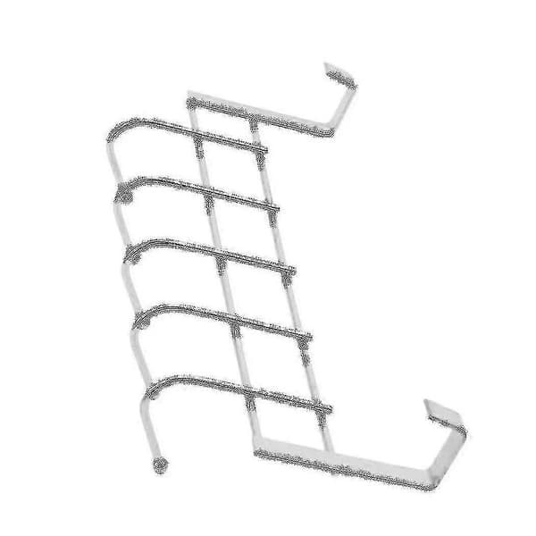 2x 5 Hooks Over Door Home Bathroom Kitchen Coat Towel Hanger Rack, silver