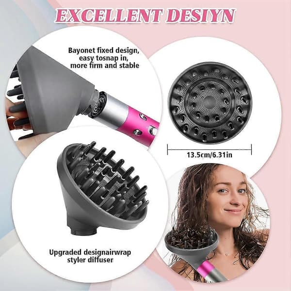 Diffusormunstycke för locktång som konverterar för Airwrap HS05 HS03 HS01 Styler Hårtork Diffusormunstycke Tillbehör C