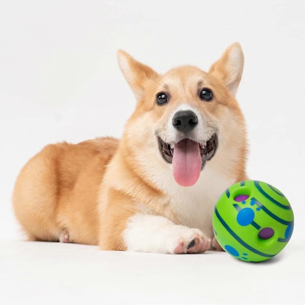 Giggle Ball för Hundar - Pipande Leksak för Att Hålla Din Hund Glad Hela Dagen, Hundbollleksaker för Stora, Medelstora och Små Husdjur, Katt och Hund, Lindrar Ångest och Kedsomhet 14CM