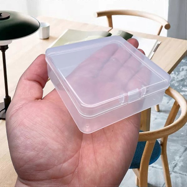 24 stk. Mini Plast Opbevaringsbeholdere, 8,4x8,4 cm Tom Hængslet Æske, til Smykker, Hardware