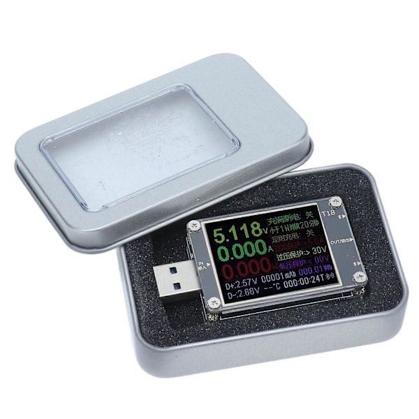 USB Strømmåler Strøm Spænding Monitor Voltmeter Amperemeter Oplader Strøm Tester PD Batterikapacitet M