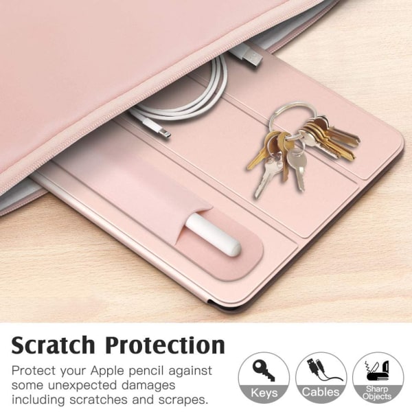 2st kompatibel med apple case - rosa. Avtagbar ficka med elastisk läderärm