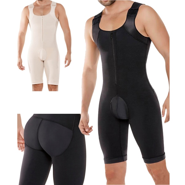 Body Shaper för män Bantningskompressionsplagg och postoperativa shapewear black S