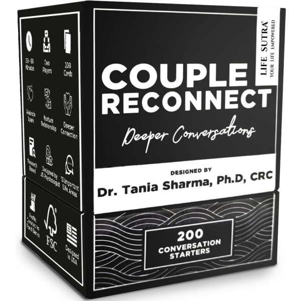 Par återkoppla spel/kortspel för gifta par - 200 par konversationskort - Tala ditt kärleksspråk - Designat av en amerikansk psykolog