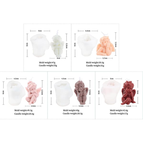 Änglababy Ljusformar 3D Änglavingar Ljusepoxiharts Silikonformar DIY Gipsgjutform Fondant Tvål-Dekor