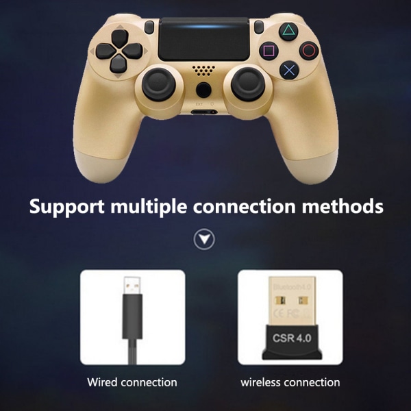 Trådløs Game Controller Controller Bluetooth Dual Head Gamepad Joystick Gamepad kompatibel med Game Console 4-guld