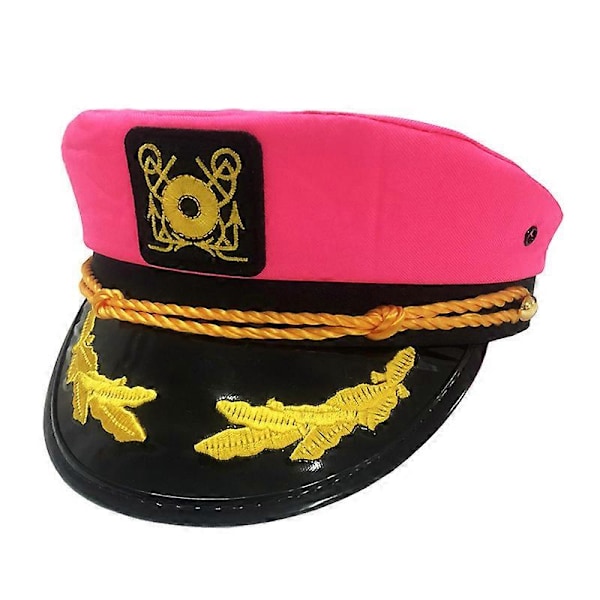 Kapten Yacht Seglarhatt Justerbar Hatt Platt Topp Visir - Vit - 1 stycke rosa