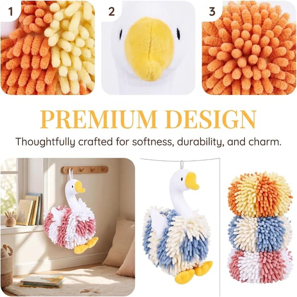 Andeformet håndklæde, mikrofiber håndklæder til badeværelset, bløde absorberende chenille håndklædebolde, fluffy dyrehåndklæder til vask, bad, børn,