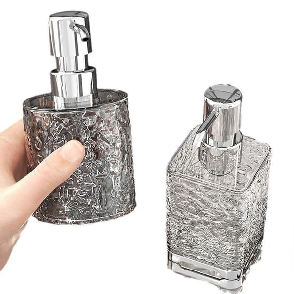 Glas sæbedispenser Skumsæbedispenser med diamantglas Genopfyldelig håndsæbedispenser Bordplade sæbedispenser Transparent grå