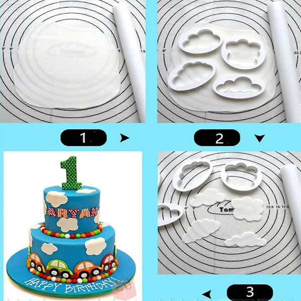 5-pack Molnformad Fondant Utstickare, Moln Fondant Utstickare för Bageri, Café